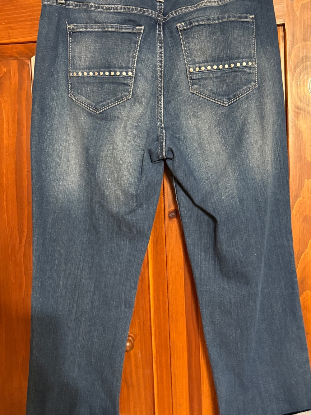 Women’s Dark Blue Denim Jeans with Studded Back Pockets